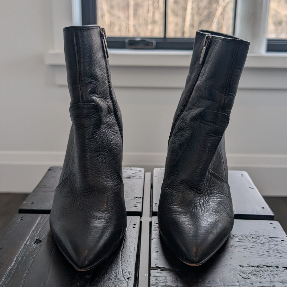 Vince Camuto Black Textured Ankle Boots